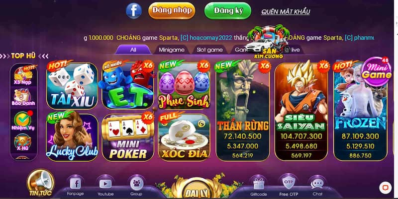 Choáng Club - Cổng Game Cá Cược Hàng Đầu Nhất Châu Á 2 Sảnh slot game cực kì hot