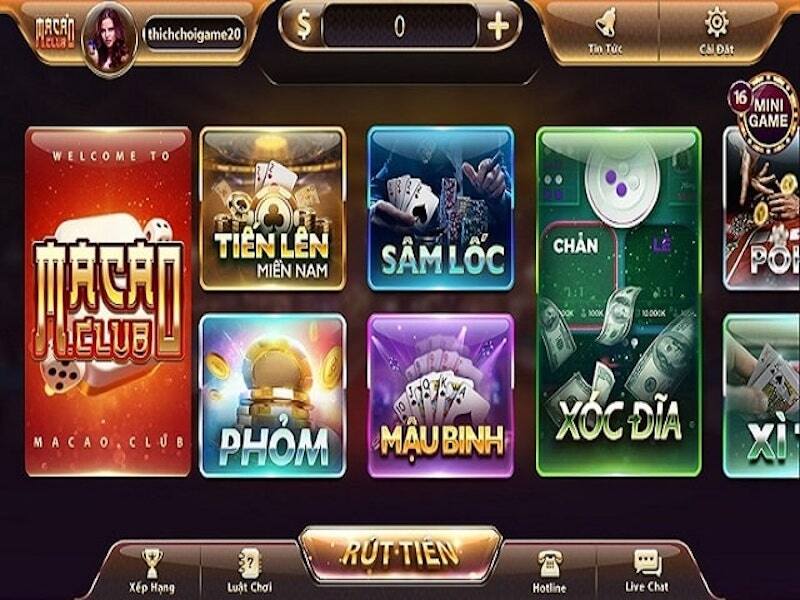 Macau Club – Cổng game bài đẳng cấp số 1 tại Châu Á 2 Kho game đa dạng và đẳng cấp tại Macau Club